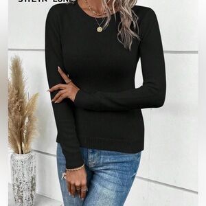 SHEIN Set of Two Black & Ivory Crew Neck Sweaters